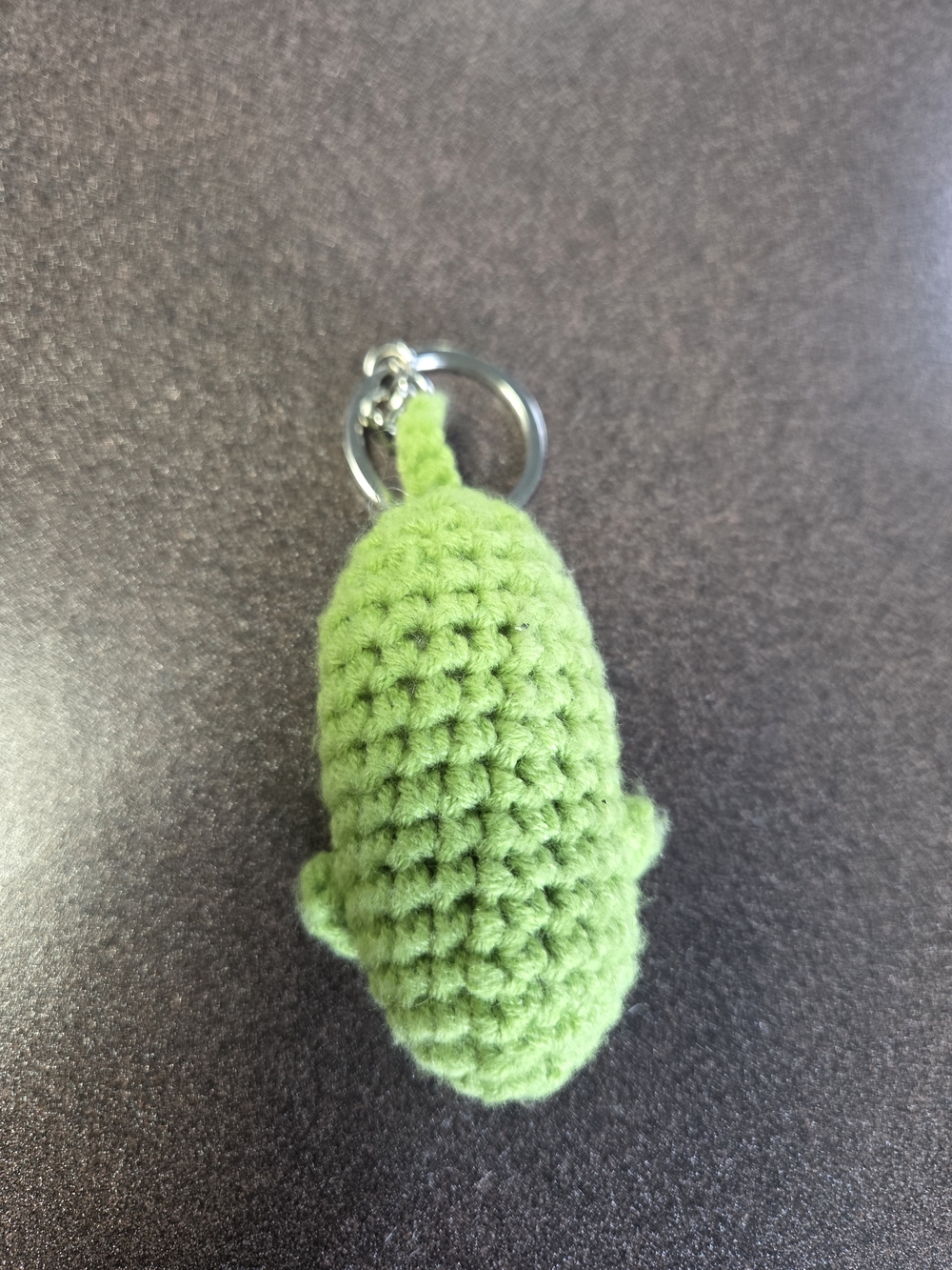 Hand Made..Crocheted Pickle Keychain - Picture 2 of 2